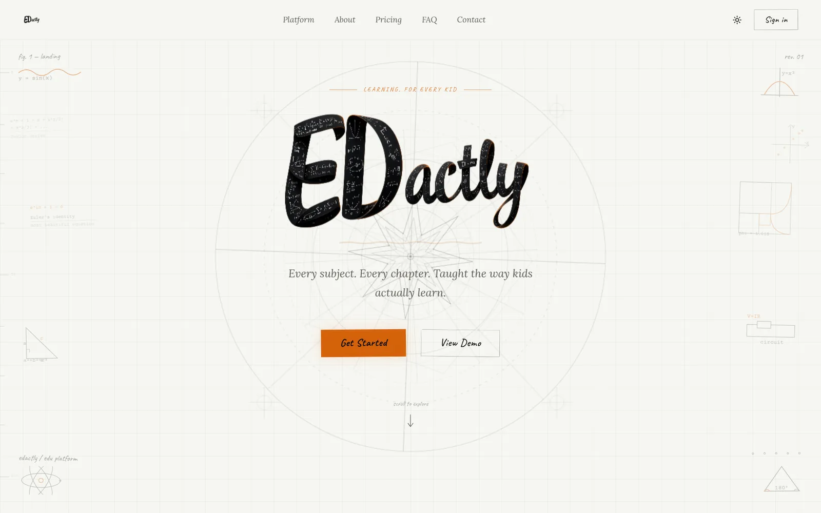 The Edactly home page
