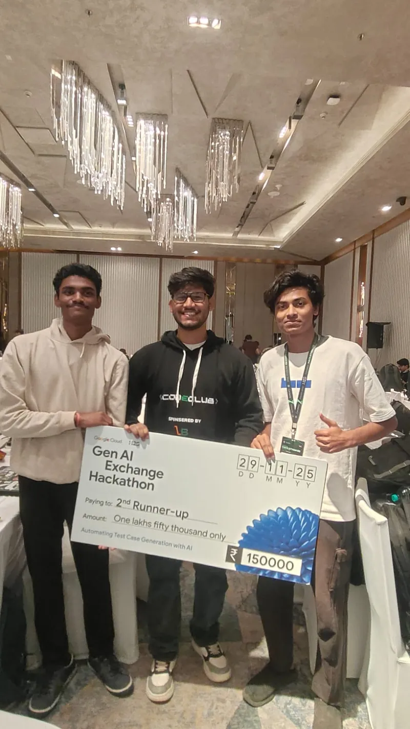 Holding the cheque at the Cardano hackathon
